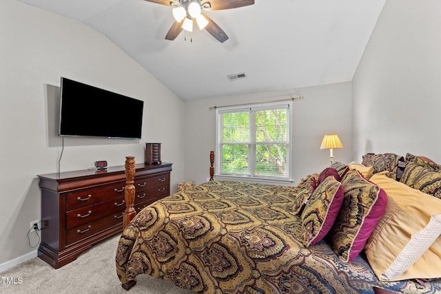 11013 Louson Pl, Raleigh, NC 27614 - bedroom featuring lofted ceiling, light carpet, a ceiling fan, and baseboards
