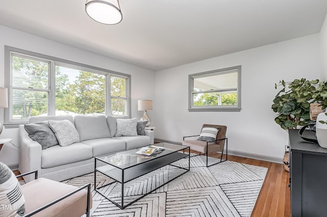 2205 W Carver St, Durham, NC 27705 - living area featuring healthy amount of natural light, wood finished floors, and baseboards