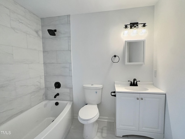 114 N Guthrie Ave, Durham, NC 27703 - bathroom with toilet, vanity,  shower combination, and baseboards