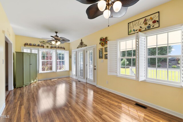 115 Spring Branch Dr, Four Oaks, NC 27524 - empty room featuring a ceiling fan, wood finished floors, and baseboards