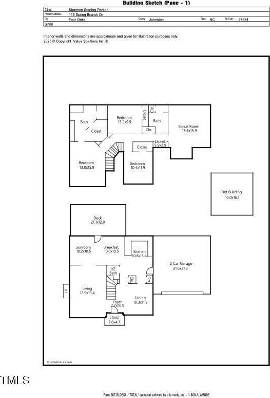 115 Spring Branch Dr, Four Oaks, NC 27524 - property floor plan