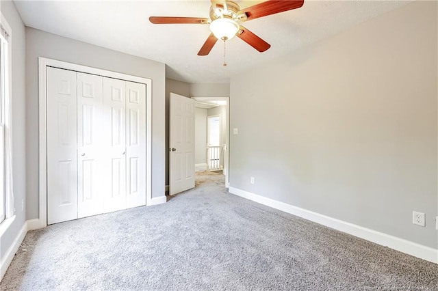 750 Magellan Ct, Fayetteville, NC 28311 - unfurnished bedroom with carpet flooring, a closet, and ceiling fan