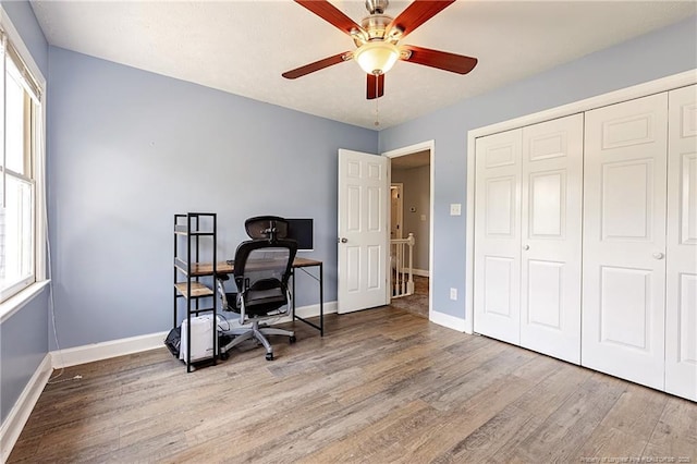 750 Magellan Ct, Fayetteville, NC 28311 - office space featuring wood finished floors and a ceiling fan