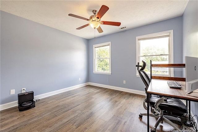 750 Magellan Ct, Fayetteville, NC 28311 - home office featuring wood finished floors and a ceiling fan