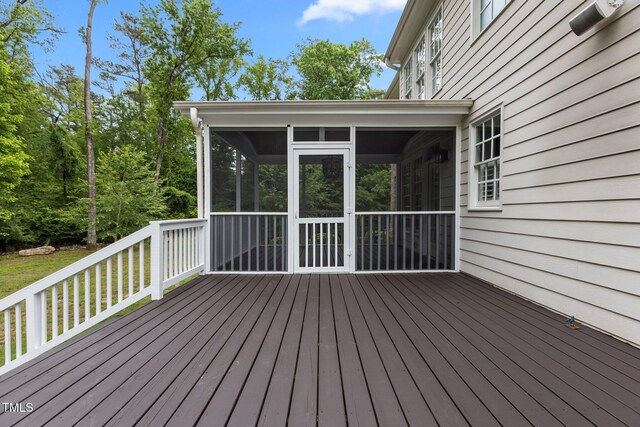 3323 Cheswick Dr, Raleigh, NC 27609 - deck featuring a sunroom