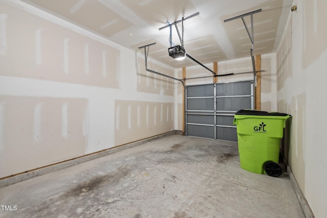 garage featuring a garage door opener