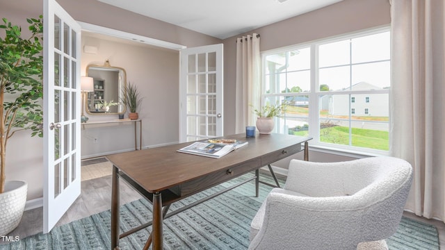 209 Wood St, La Grange, NC 28551 - office featuring french doors, wood finished floors, and baseboards