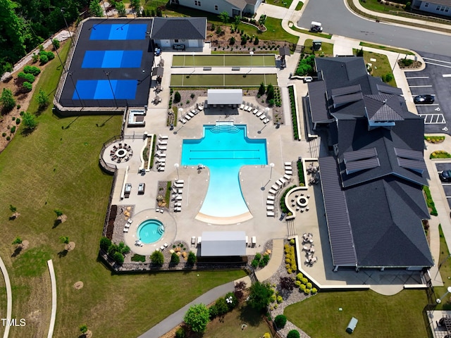 131 English Violet Ln, Raleigh, NC 27610 - bird's eye view of a pool