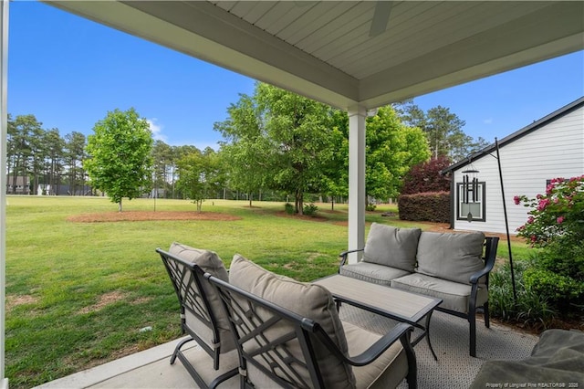 view of patio with outdoor lounge area