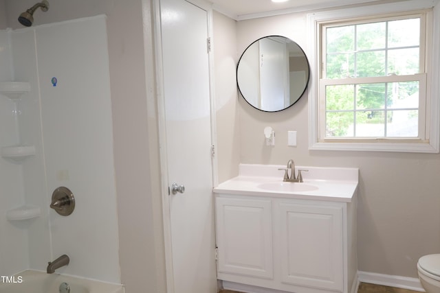 1536 Granville St, Burlington, NC 27215 - full bath with vanity, shower / bathtub combination, and toilet