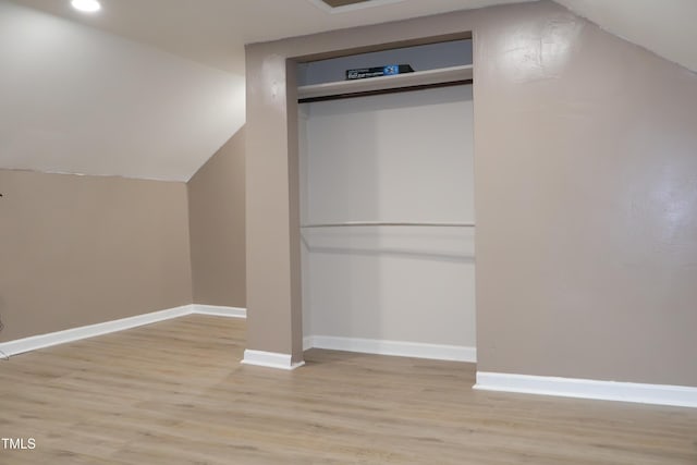 1536 Granville St, Burlington, NC 27215 - additional living space with light wood-style flooring, baseboards, vaulted ceiling, and recessed lighting
