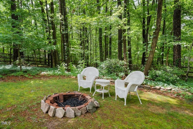 4 Barkridge Ct, Durham, NC 27713 - view of yard with an outdoor fire pit