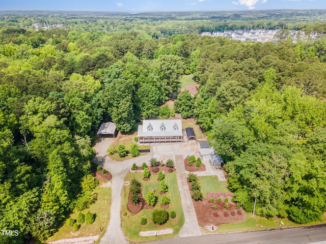 bird's eye view of a heavily wooded area