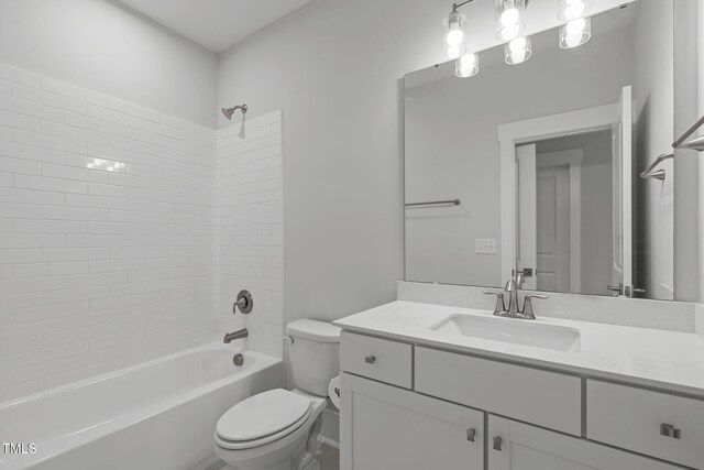 248 Ashford Dr, Pittsboro, NC 27312 - bathroom featuring toilet, shower / bathtub combination, and vanity