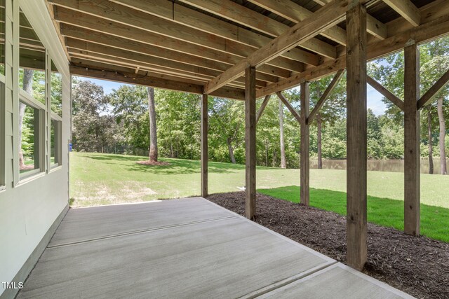 248 Ashford Dr, Pittsboro, NC 27312 - view of patio with view of wooded area