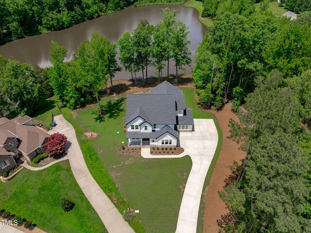 248 Ashford Dr, Pittsboro, NC 27312 - view from above of property with a large body of water