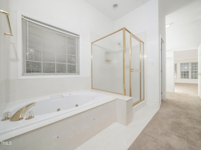11221 Paddy Hollow Ln, Raleigh, NC 27614 - bathroom with a jetted tub and a shower stall