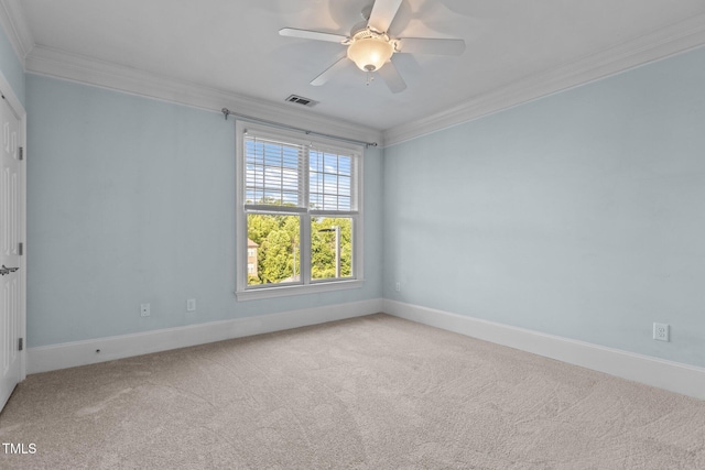 735 Portstewart Dr, Cary, NC 27519 - empty room with ornamental molding, carpet floors, baseboards, and a ceiling fan