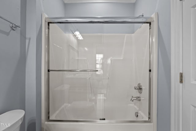 735 Portstewart Dr, Cary, NC 27519 - bathroom with toilet and combined bath / shower with glass door