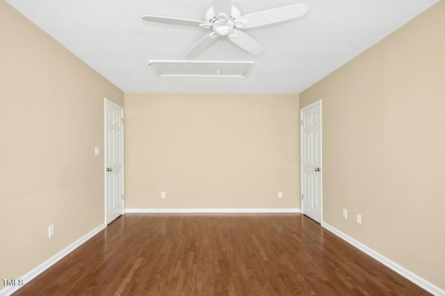 100 Wentbridge Rd, Cary, NC 27519 - empty room featuring wood finished floors, a ceiling fan, and baseboards