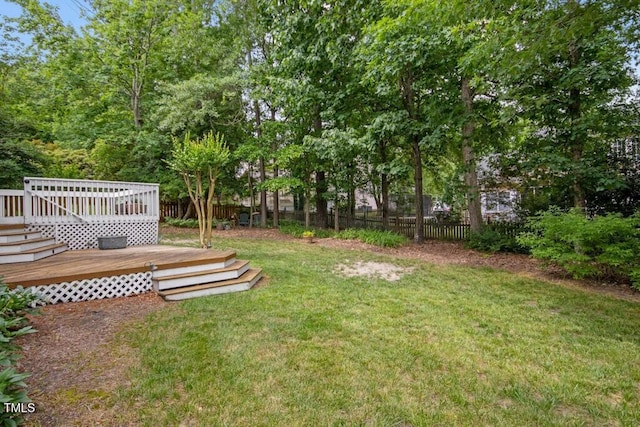 100 Wentbridge Rd, Cary, NC 27519 - view of yard featuring a wooden deck