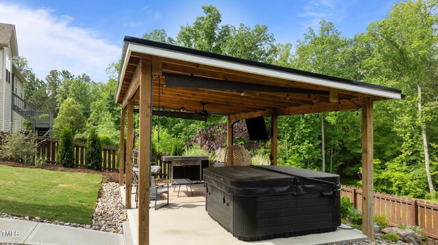 55 Prospectus Ln, Franklinton, NC 27525 - view of vehicle parking featuring a ceiling fan and a fenced backyard