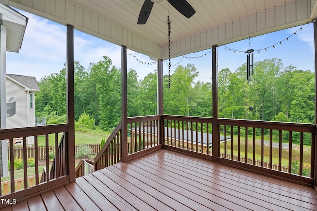 55 Prospectus Ln, Franklinton, NC 27525 - unfurnished sunroom with ceiling fan