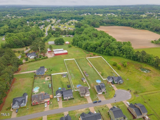 aerial view of a heavily wooded area