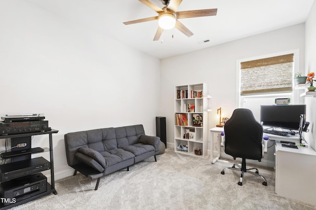 1928 Vandiver Way, Apex, NC 27523 - carpeted office space featuring ceiling fan and baseboards
