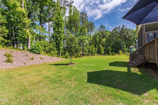 1928 Vandiver Way, Apex, NC 27523 - view of green lawn featuring stairway