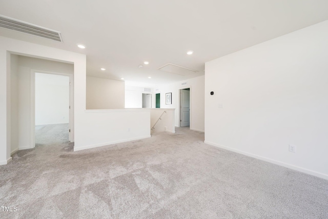 171 Piney Field Rd, Fuquay Varina, NC 27526 - unfurnished room featuring light carpet, recessed lighting, attic access, and baseboards