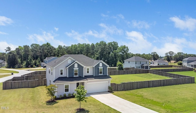 171 Piney Field Rd, Fuquay Varina, NC 27526 - traditional-style home with concrete driveway, an attached garage, and a residential view
