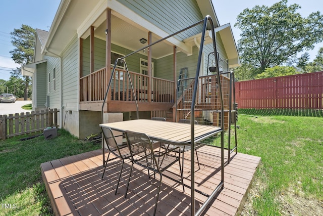 2620 Holloway St, Durham, NC 27703 - wooden deck featuring outdoor dining space