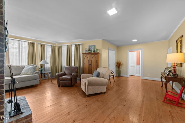 1605 Longview Ave, Tarboro, NC 27886 - living room with light wood-type flooring, crown molding, and baseboards