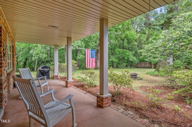 1605 Longview Ave, Tarboro, NC 27886 - view of patio with an outdoor fire pit and grilling area