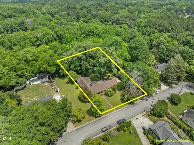 1605 Longview Ave, Tarboro, NC 27886 - aerial view of property's location featuring a heavily wooded area and property boundaries highlighted