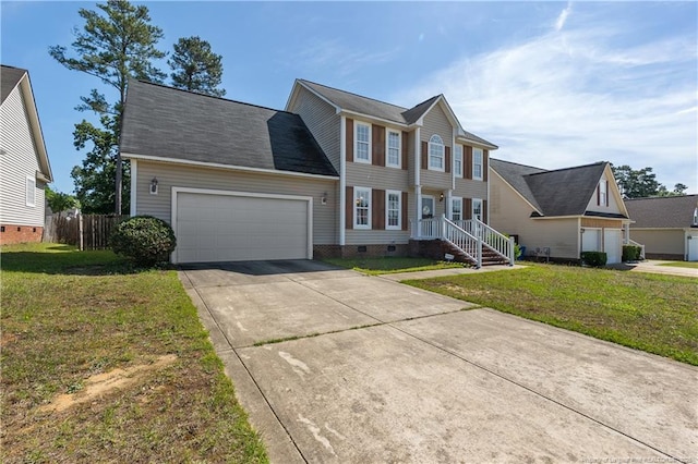9012 Grouse Run Ln, Fayetteville, NC 28314 - colonial-style house featuring crawl space, an attached garage, and driveway