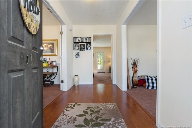 9012 Grouse Run Ln, Fayetteville, NC 28314 - hallway featuring wood finished floors and baseboards