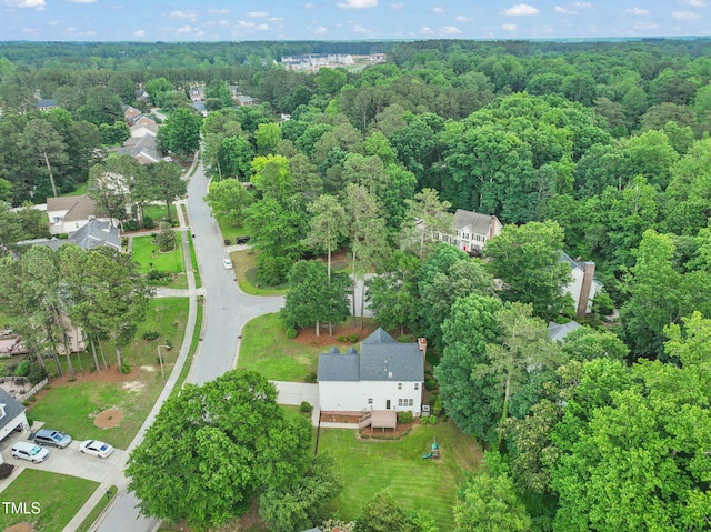 1005 Barmkin Pl, Knightdale, NC 27545 - aerial overview of property's location with a heavily wooded area