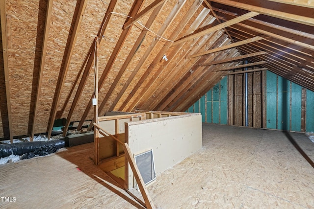1005 Barmkin Pl, Knightdale, NC 27545 - attic featuring an upstairs landing