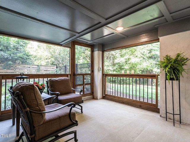 2303 Byrd St, Raleigh, NC 27608 - sunroom with coffered ceiling