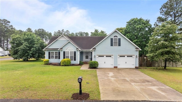 traditional-style house featuring driveway, an attached garage, and crawl space