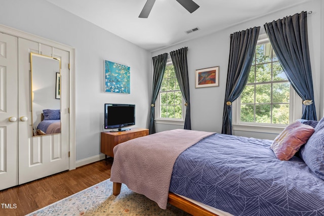 100 Michaels Way, Chapel Hill, NC 27516 - bedroom featuring wood finished floors, baseboards, and ceiling fan