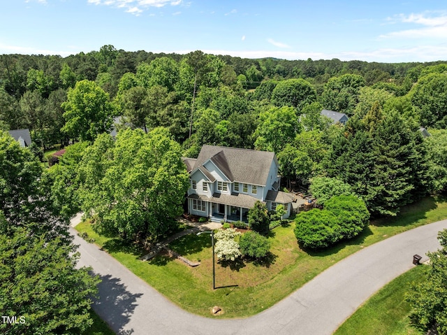 100 Michaels Way, Chapel Hill, NC 27516 - view from above of property featuring a heavily wooded area