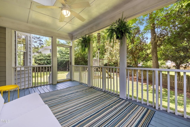 100 Michaels Way, Chapel Hill, NC 27516 - unfurnished sunroom featuring ceiling fan