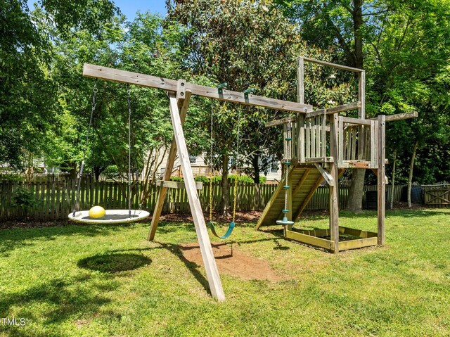 100 Michaels Way, Chapel Hill, NC 27516 - view of jungle gym featuring view of wooded area