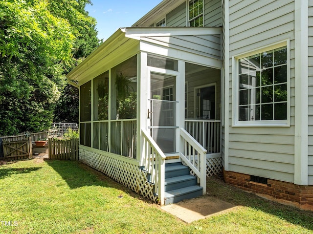 100 Michaels Way, Chapel Hill, NC 27516 - view of side of property with a sunroom and crawl space