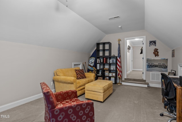 4306 Infinity Ln, Durham, NC 27705 - office space featuring carpet flooring, lofted ceiling, and baseboards