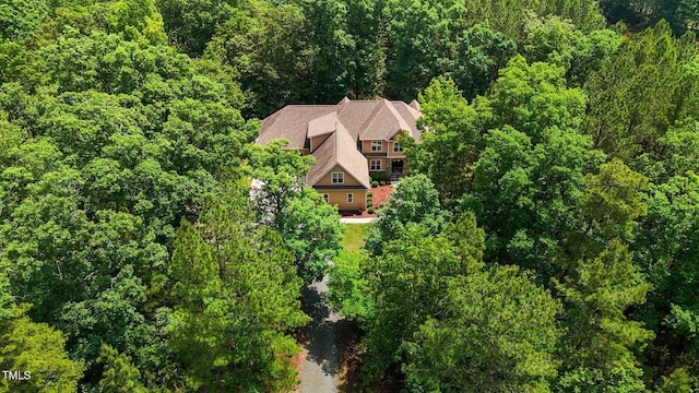 4306 Infinity Ln, Durham, NC 27705 - view from above of property with a heavily wooded area