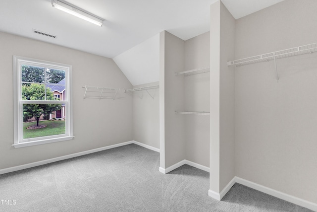 5025 Stonewood Pines Dr, Knightdale, NC 27545 - walk in closet with carpet floors and vaulted ceiling